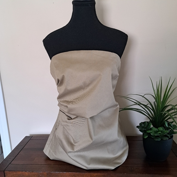 Dynamite Tube Top Gathered Women's Size XL Tan Khaki Twill Fitted NWT - Picture 1 of 12